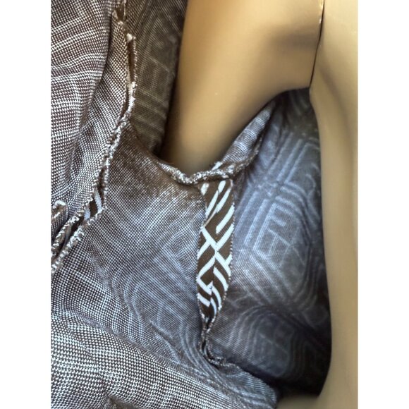 60s 70s Francoise Desarbre Wool Blend Knit Dress Brown Ivory Geometric France - Picture 16 of 16